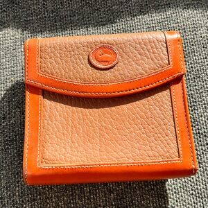 Dooney & Bourke vintage brown pebbled leather bi fold wallet, fully restored!